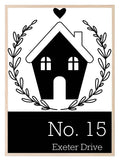 Home Address Print | Black & White | Personalised Wall Art - Larosier Prints