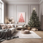 Pink Textured Christmas Tree Print | Coquette Wall Art - Larosier Prints