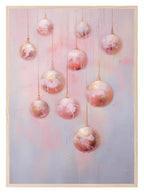 Pink Christmas Baubles Print | Coquette Wall Art - Larosier Prints