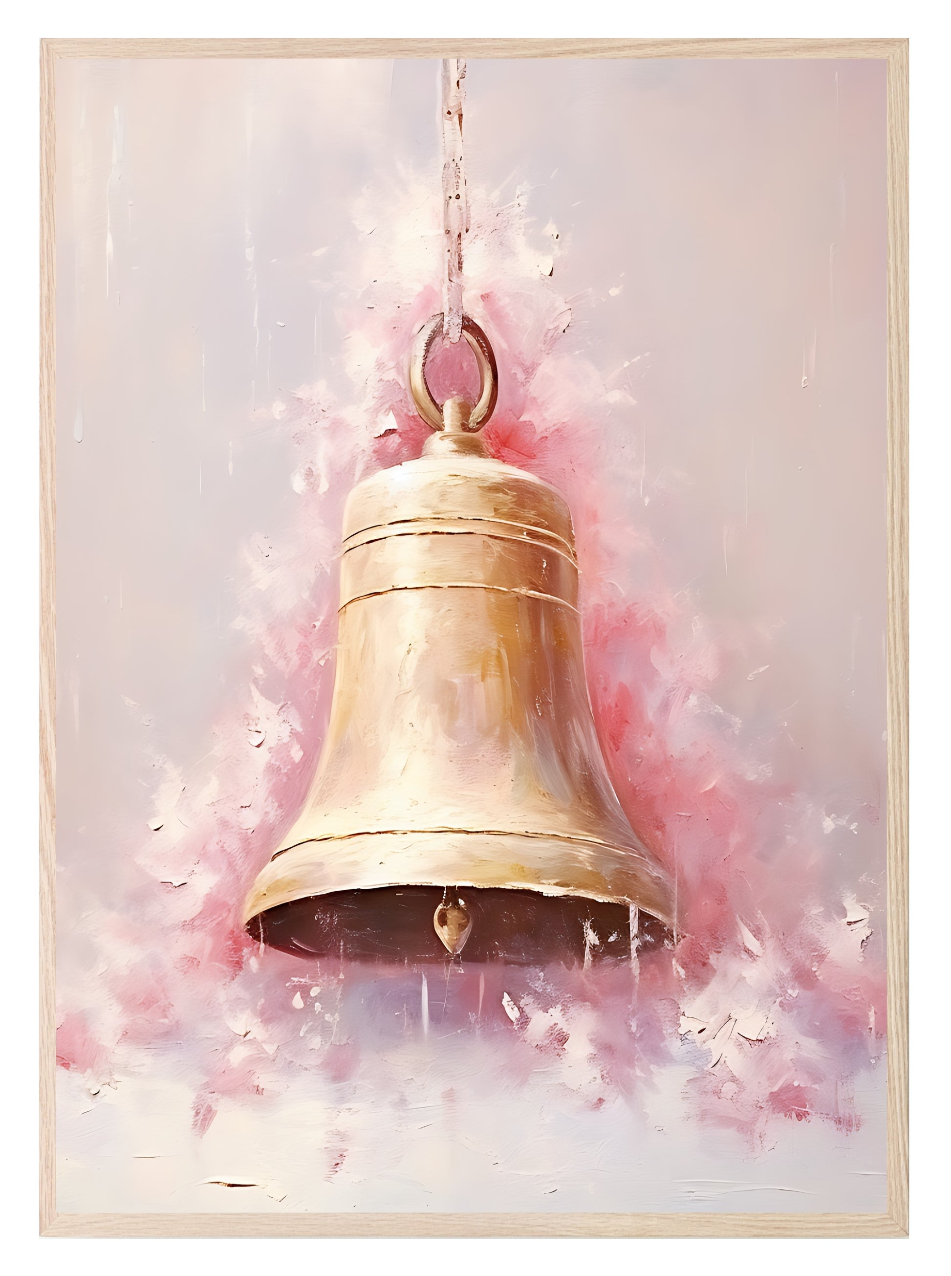 Pink Christmas Bell Print | Coquette Wall Art