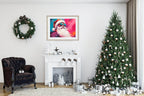Retro Pink Santa With Sunglasses Print | Christmas Wall Art - Larosier Prints