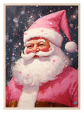 Retro Pink Santa Claus Print | Christmas Wall Art - Larosier Prints