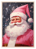 Retro Pink Santa Claus Print | Christmas Wall Art - Larosier Prints