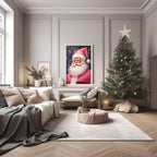 Retro Pink Santa Claus Print | Christmas Wall Art - Larosier Prints