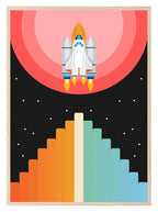 Retro Rocket Print | Kids Wall Art - Larosier Prints