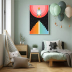 Retro Rocket Print | Kids Wall Art - Larosier Prints
