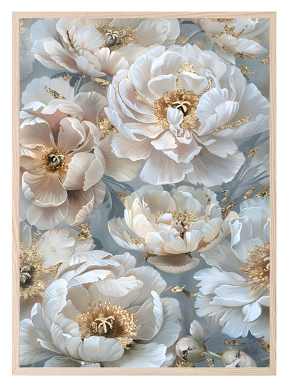 Cream & Gold Floral Print | Aesthetic Wall Art