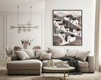 Houses On A Hill Oil Painting Print | Abstract Wall Art - Larosier Prints