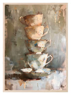 Tea Cups Print | Oil Painting Wall Art - Larosier Prints