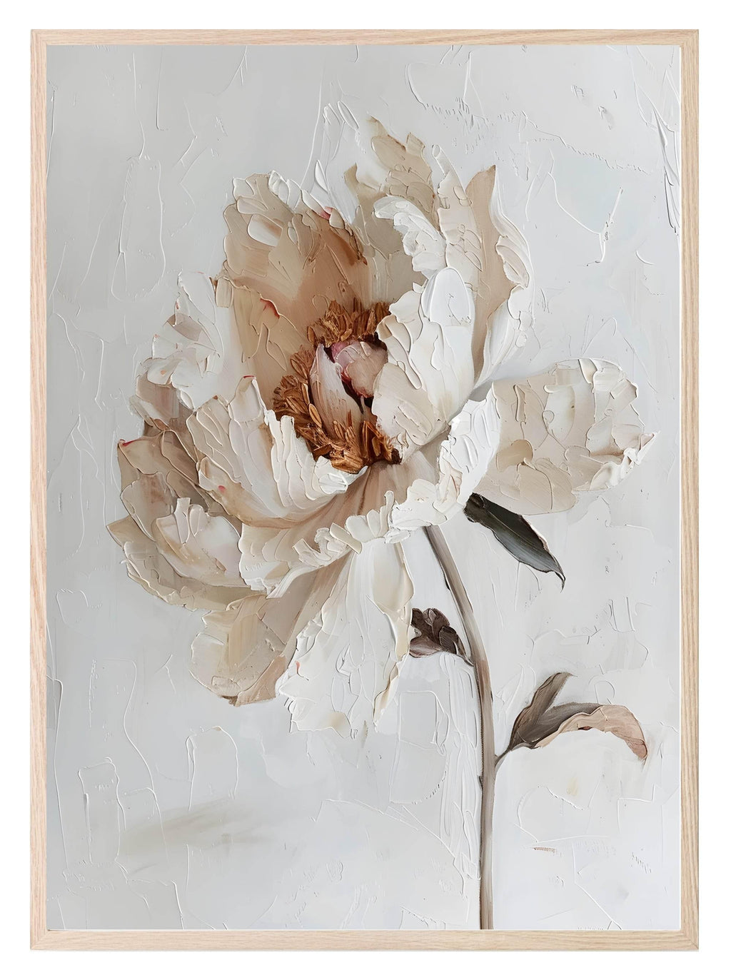 White Rose Oil Painting Print | Botanical Wall Art - Larosier Prints