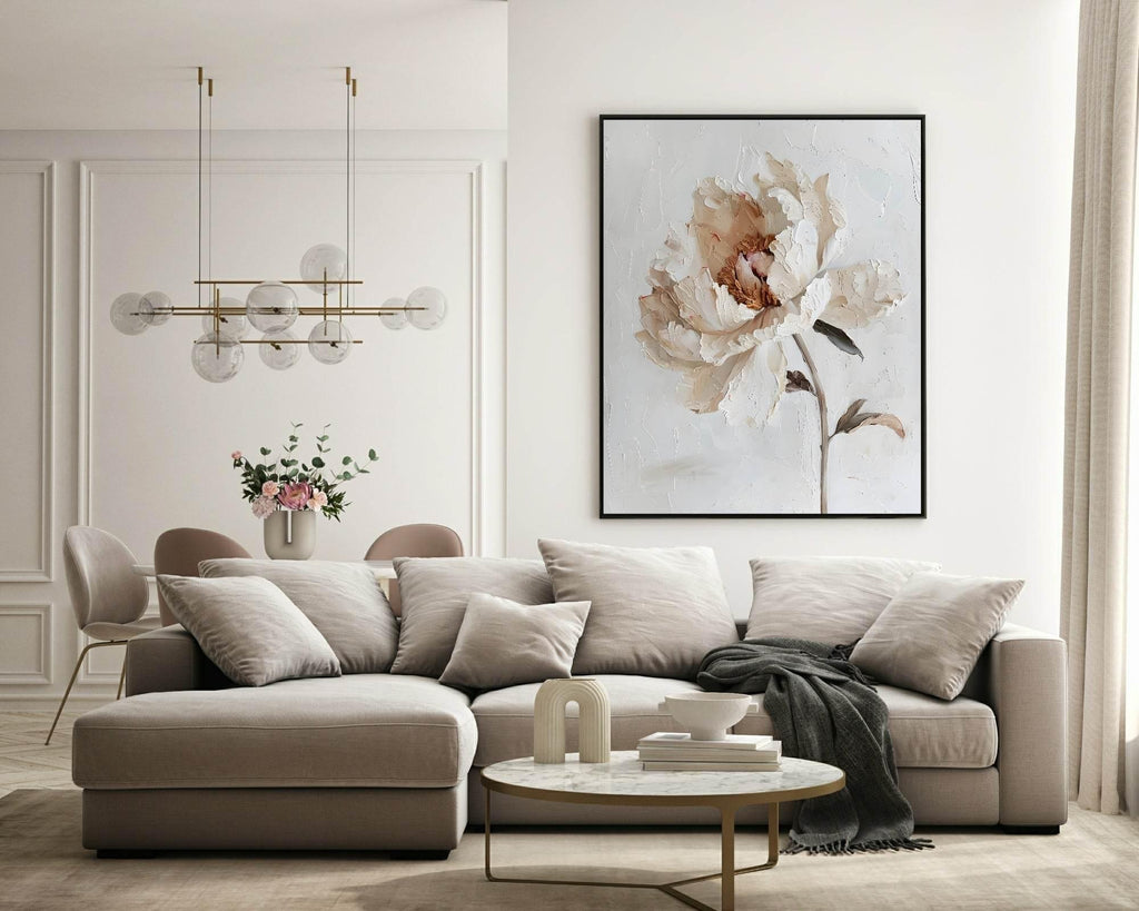 White Rose Oil Painting Print | Botanical Wall Art - Larosier Prints