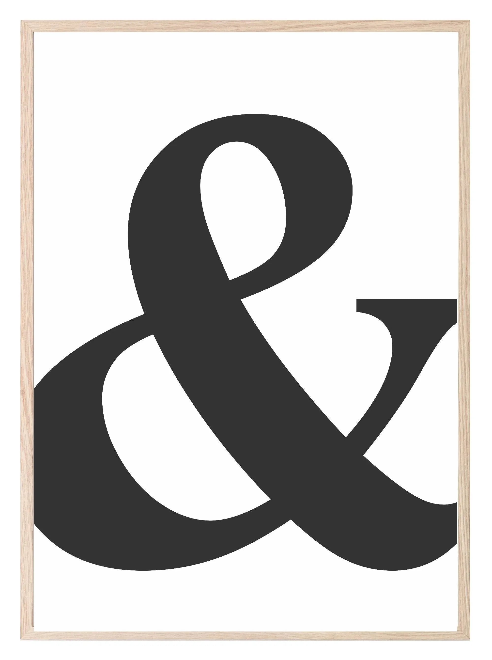 Monochrome Ampersand Print | Minimalistic Wall Art - Larosier Prints