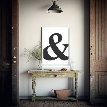 Monochrome Ampersand Print | Minimalistic Wall Art