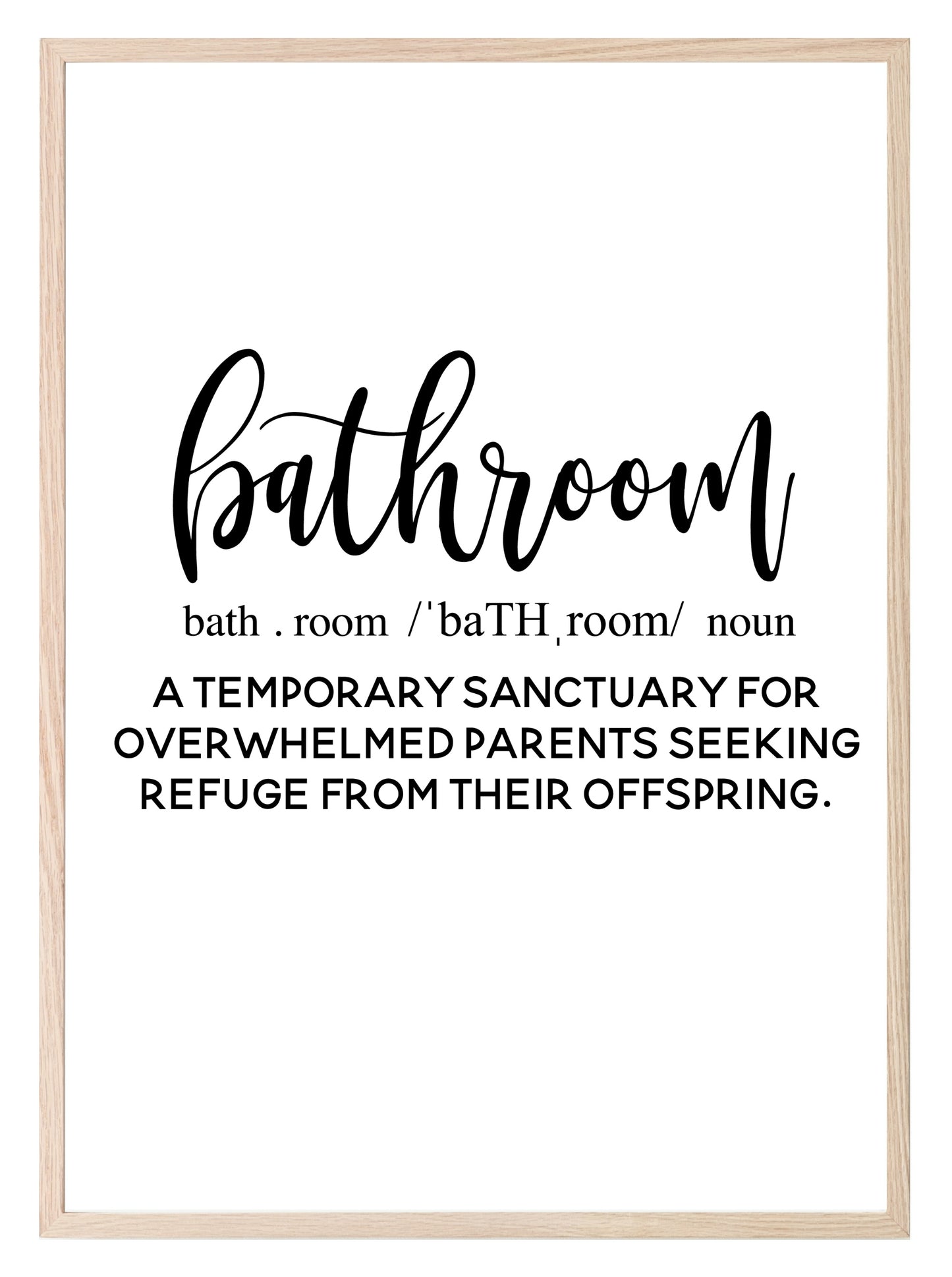 Bathroom Definition Print | Bathroom Wall Art