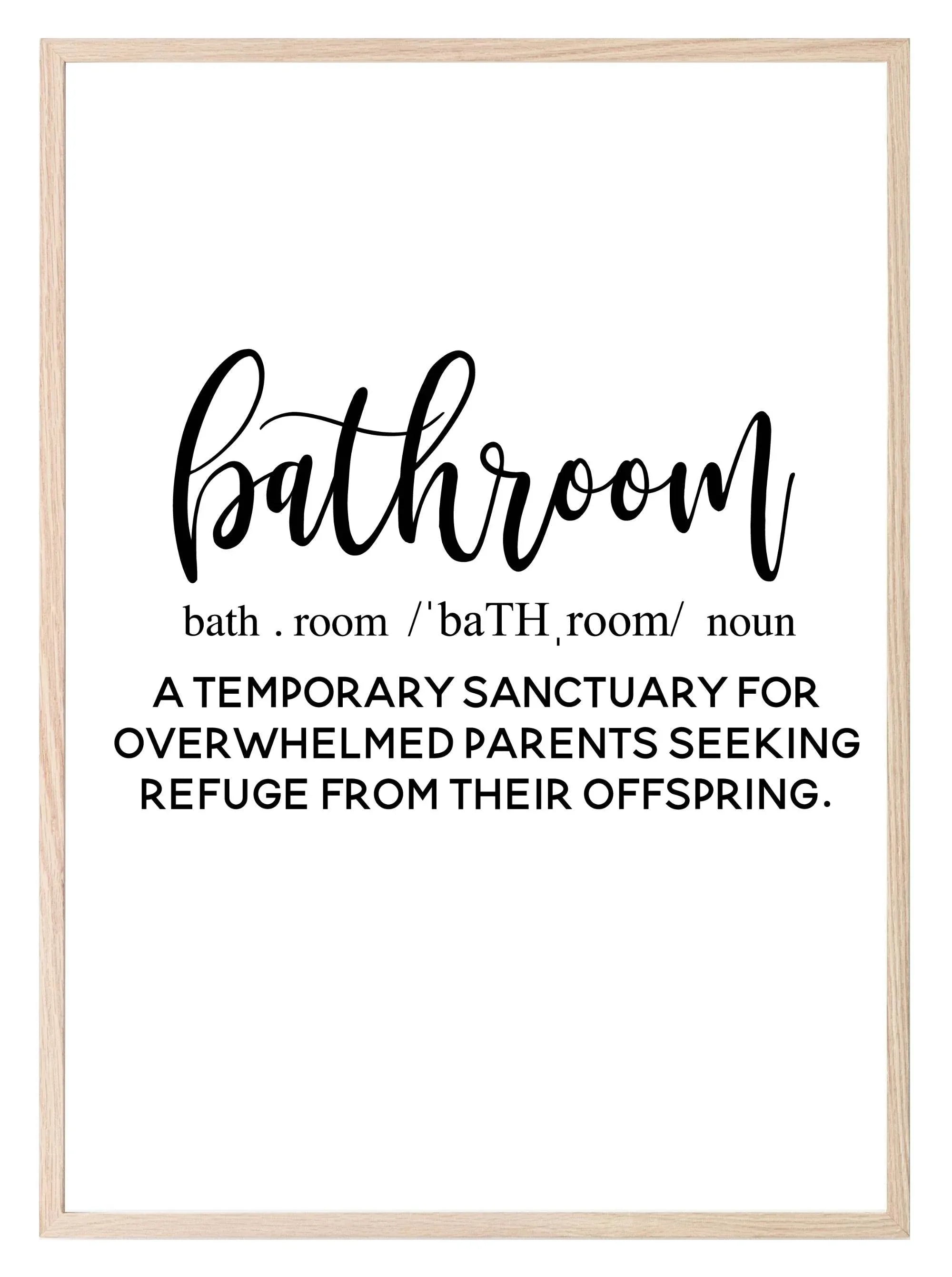 Bathroom Definition Print | Bathroom Wall Art - Larosier Prints