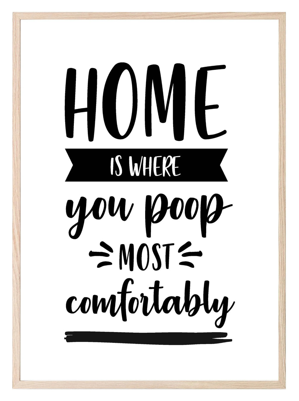 Home Is Where You Poop Most Comfortably Print | Bathroom Wall Art - Larosier Prints