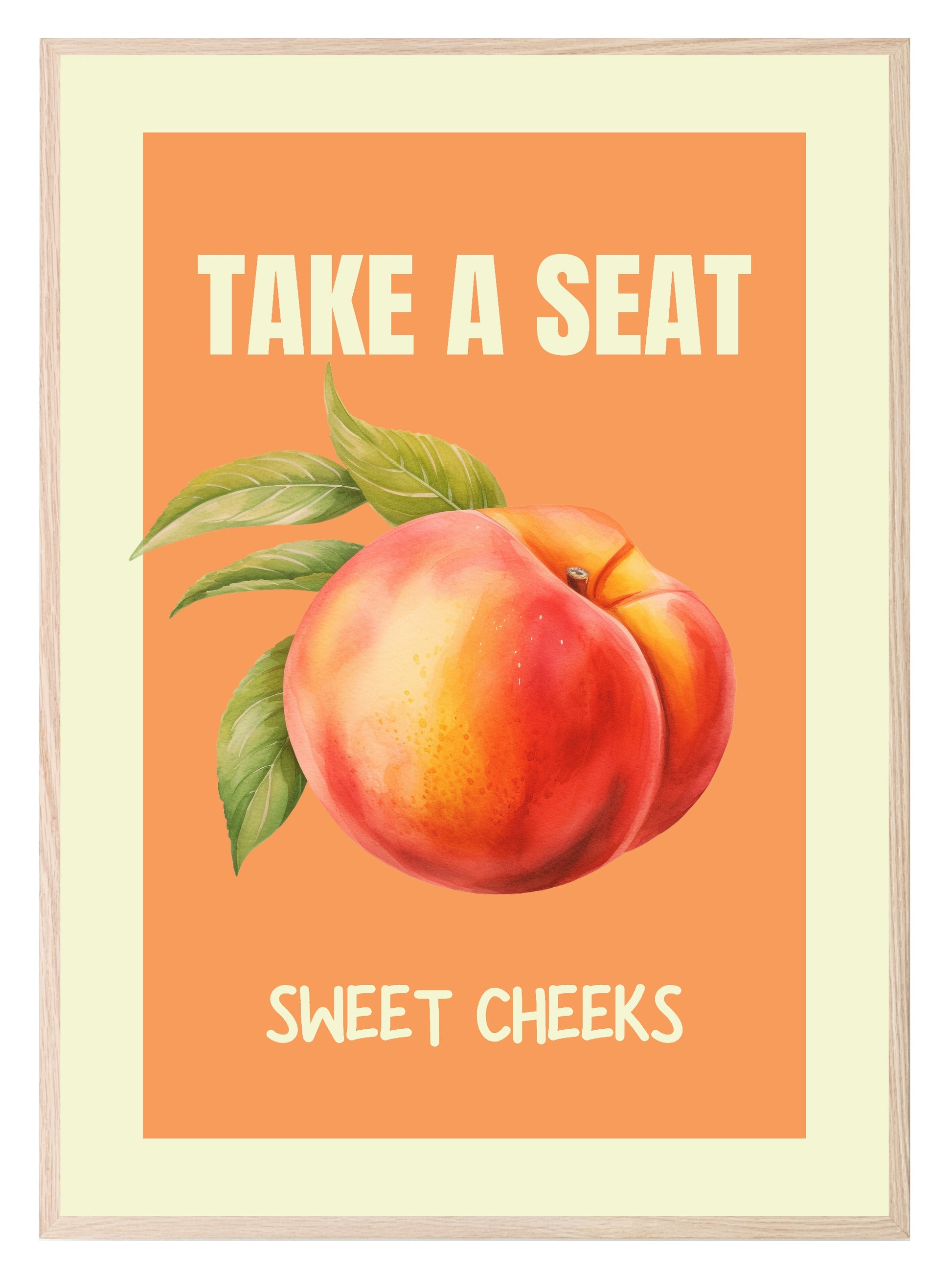 Take A Seat Sweet Cheeks Peach Print | Bathroom Wall Art