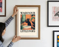 Wash Your Little Paws Cat Print | Bathroom Wall Art - Larosier Prints