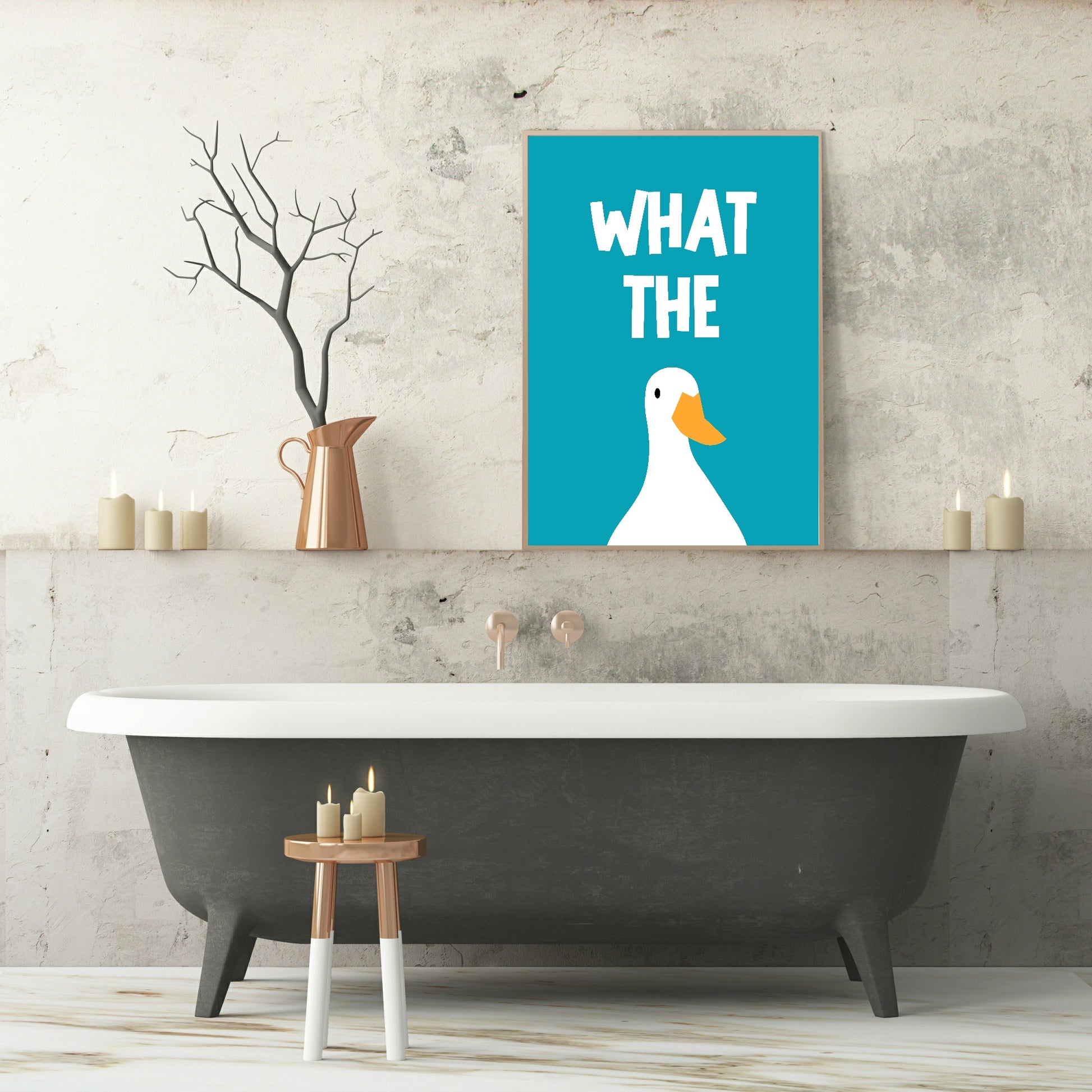 What The Duck Print | Bathroom Wall Art