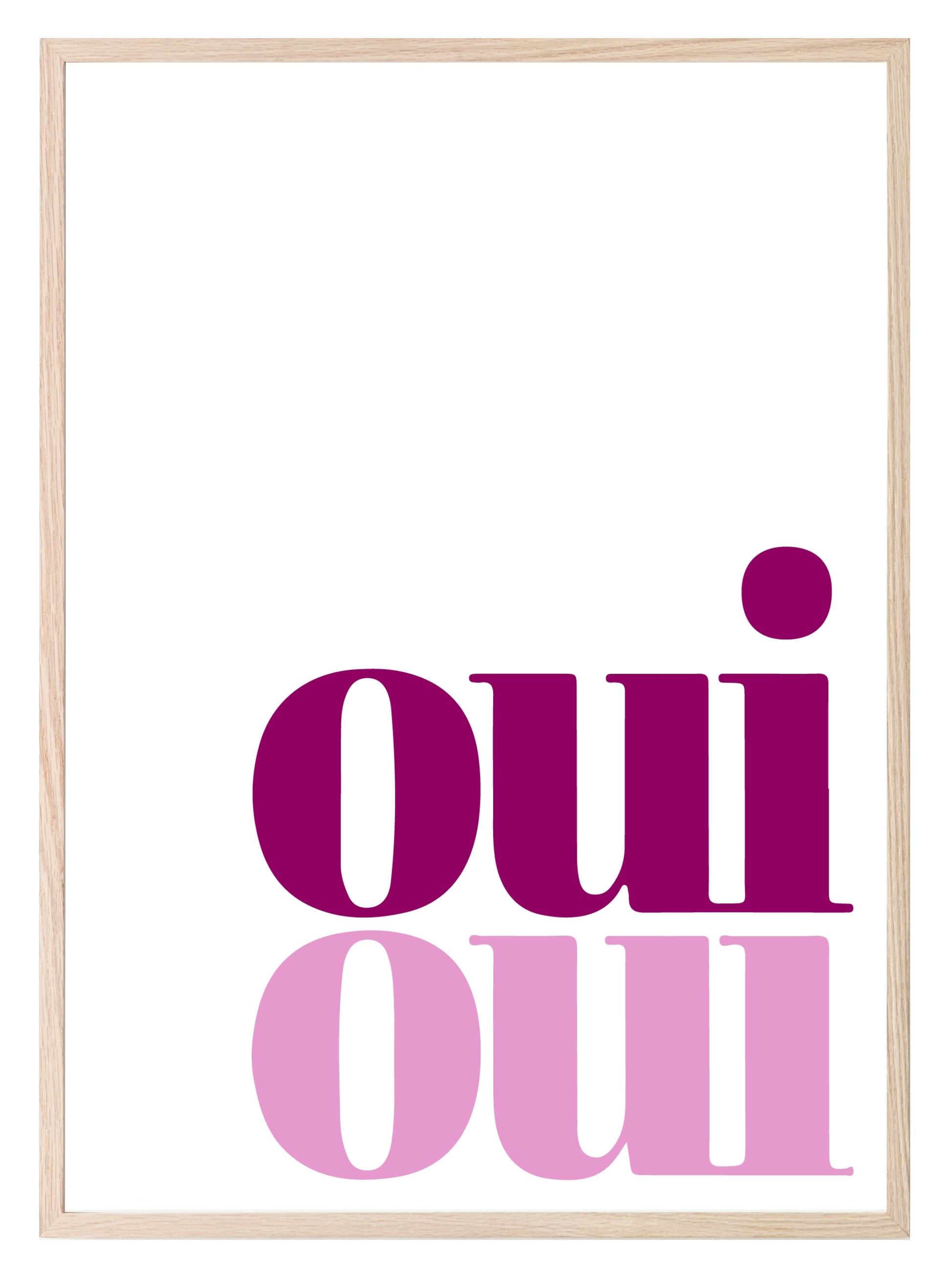 Oui Oui Print | Minimalistic Wall Art Pink