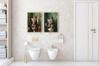 Cat Reading On The Toilet | Bathroom Humour Wall Art - Larosier Prints