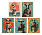 Cow Reading On The Toilet | Bathroom Humour Wall Art - Larosier Prints