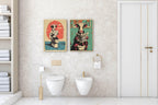 Cow Reading On The Toilet | Bathroom Humour Wall Art - Larosier Prints