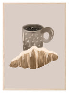 Coffee & Croissant Print | Kitchen Food Wall Art - Larosier Prints