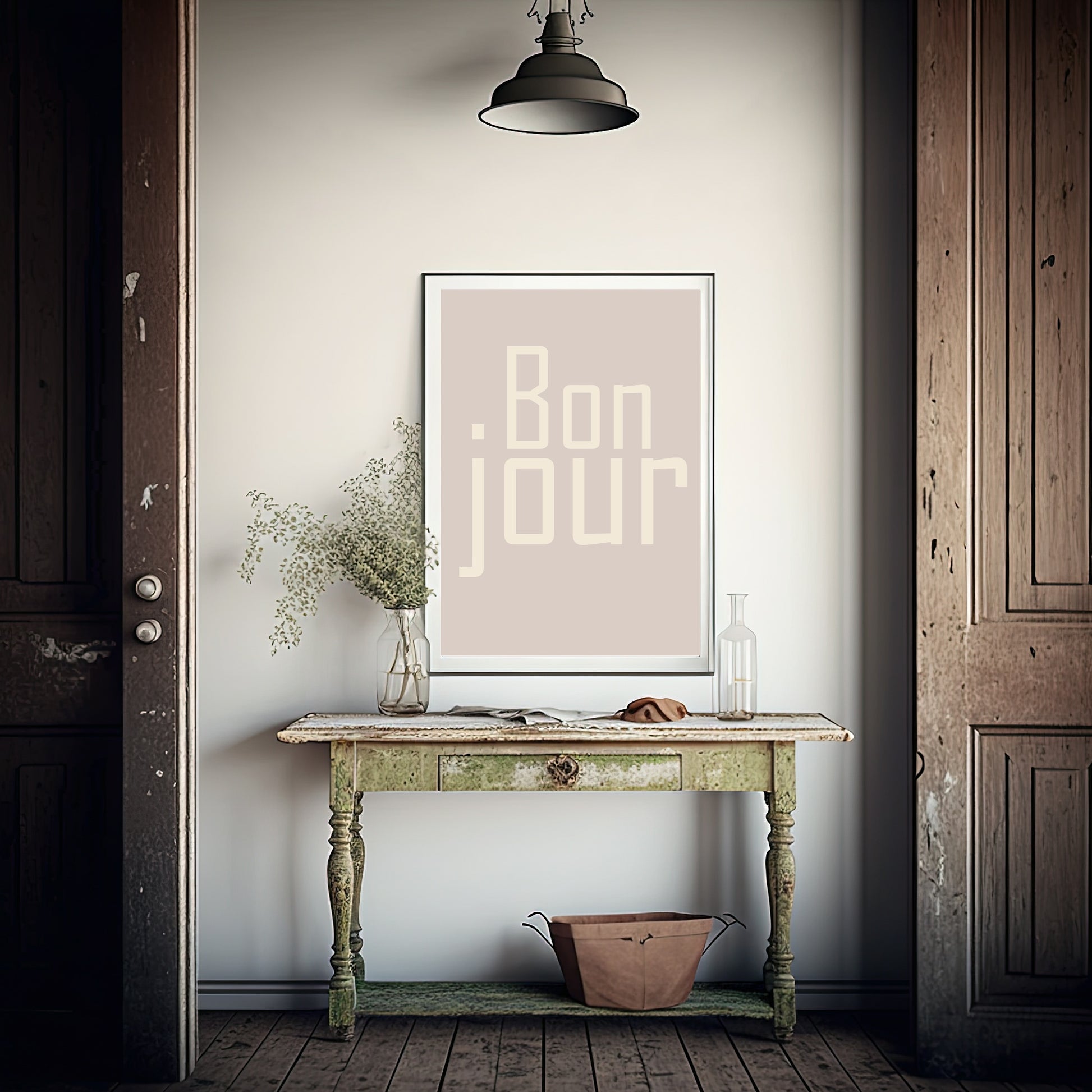 Bonjour Print | Hall & Entry Way Wall Art