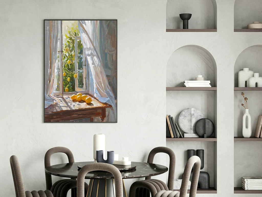 Lemons By An Open Window Print | Kitchen Food Wall Art - Larosier Prints