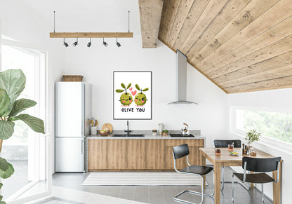 Olive You Print | Fun Kitchen Food Wall Art