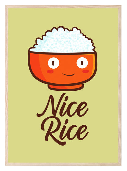 Rice Is Nice Print | Fun Kitchen Food Wall Art