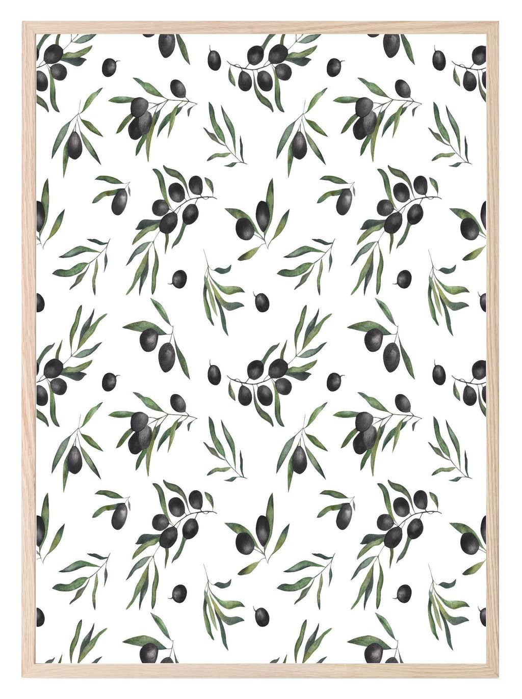 Olives Pattern Print | Kitchen Food Wall Art - Larosier Prints