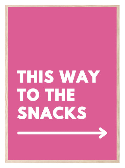 This Way To The Snacks Print | Fun Kitchen Food Wall Art