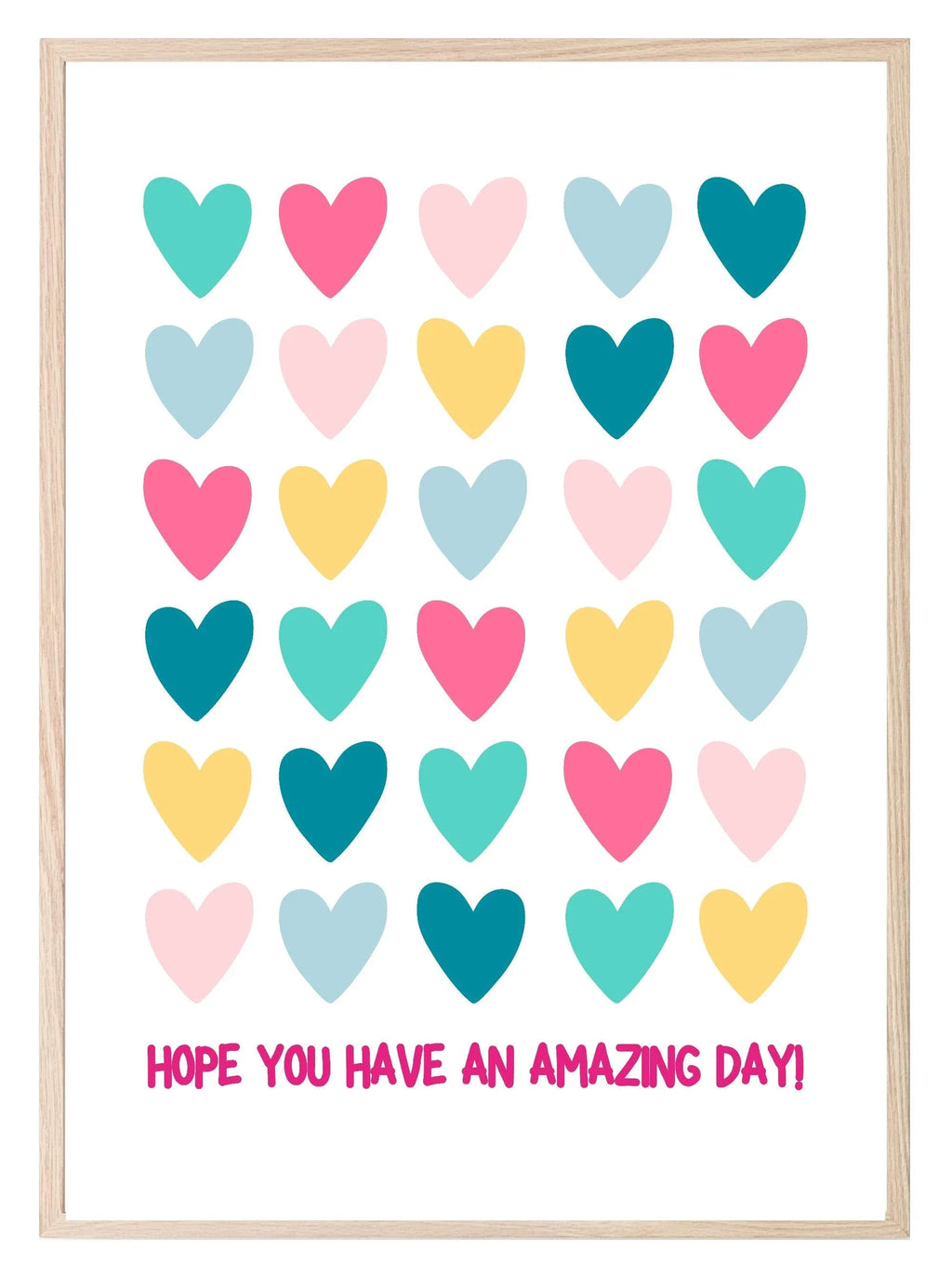 Have A Nice Day Hearts Print | Coquette Wall Art - Larosier Prints