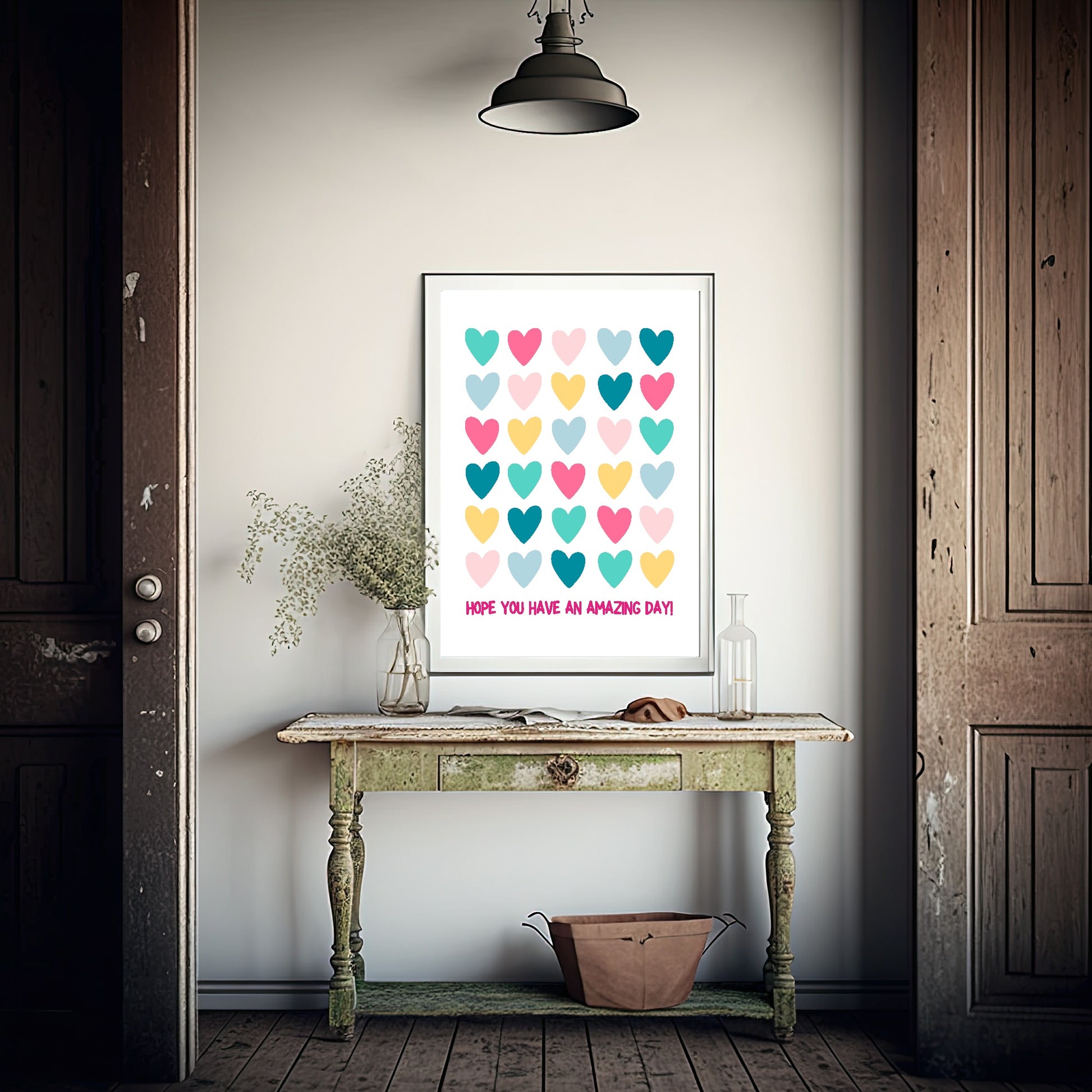 Have A Nice Day Hearts Print | Coquette Wall Art