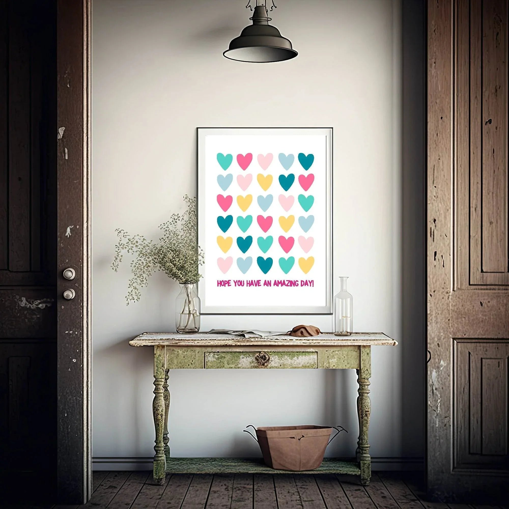 Have A Nice Day Hearts Print | Coquette Wall Art - Larosier Prints