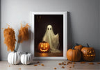 Ghost & Pumpkin Print | Halloween Wall Art - Larosier Prints