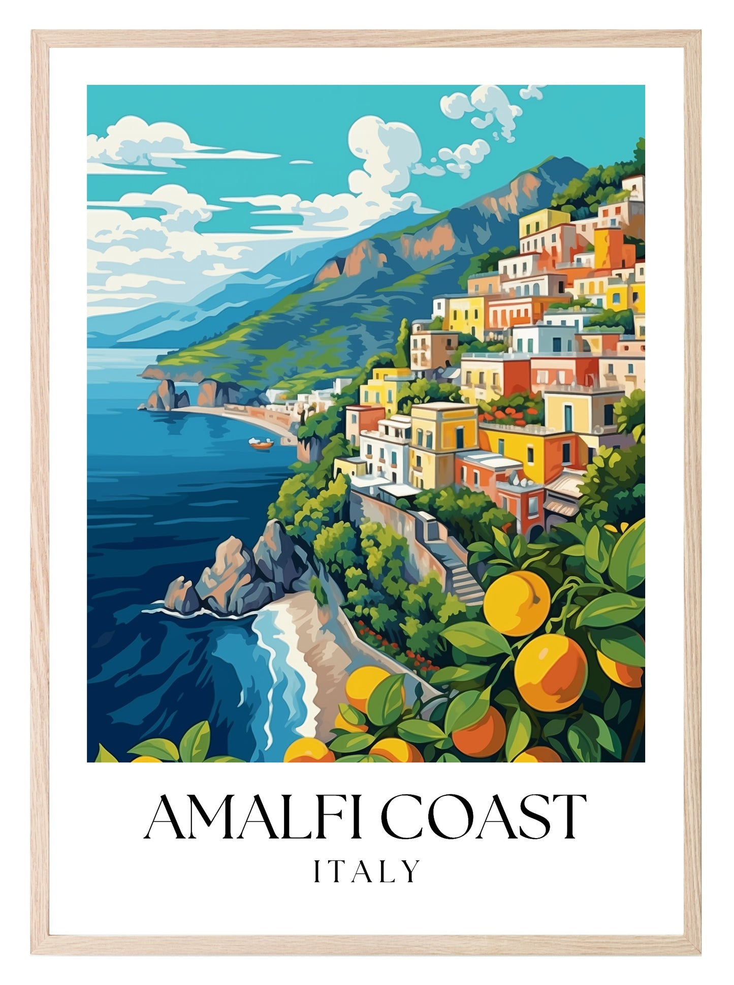 Amalfi Coast Print | Italian Travel Wall Art