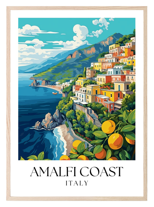 Amalfi Coast Print | Italian Travel Wall Art