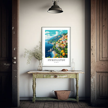 Amalfi Coast Print | Italian Travel Wall Art