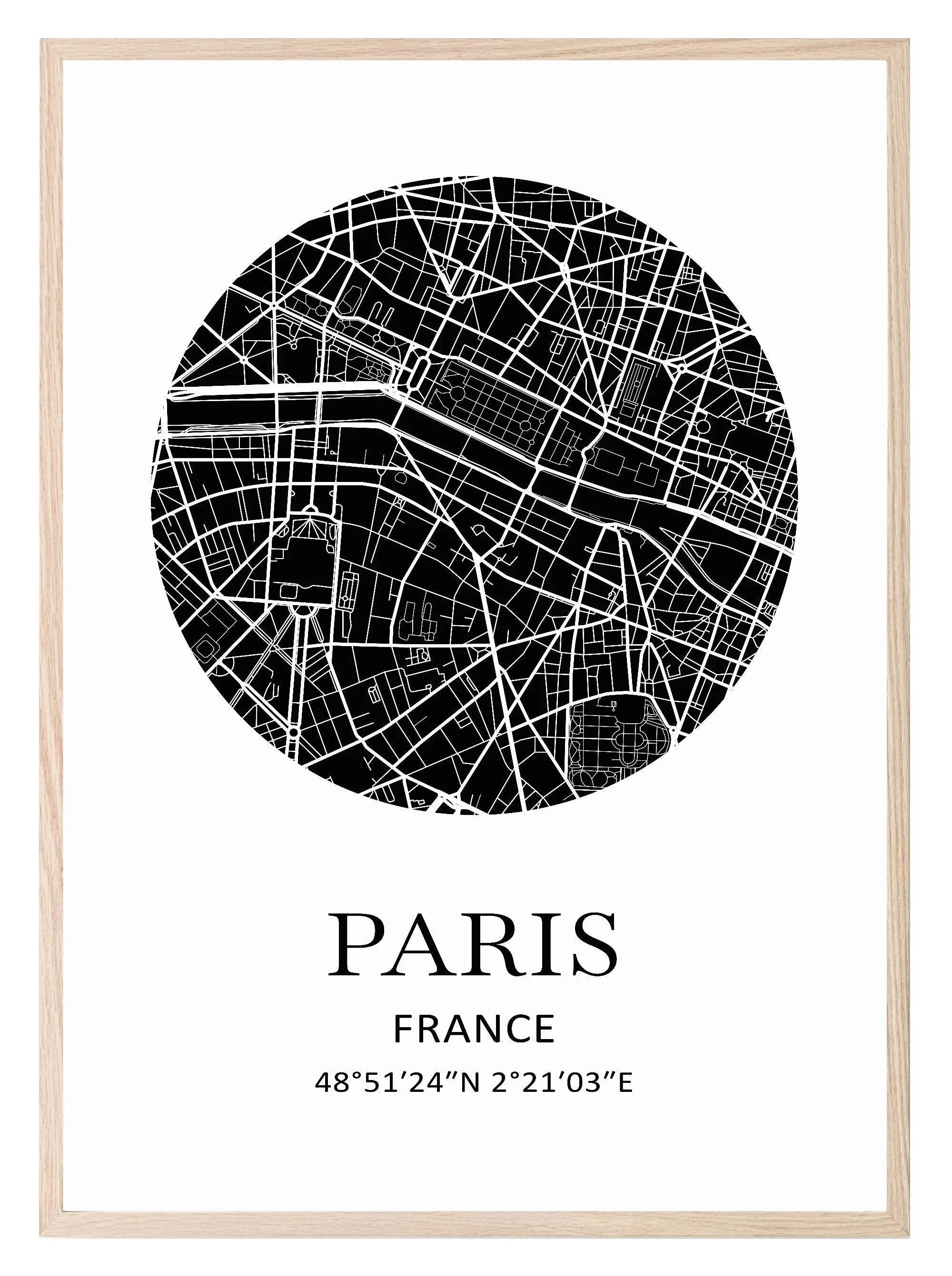 Map of Paris Print | French Travel Wall Art - Larosier Prints