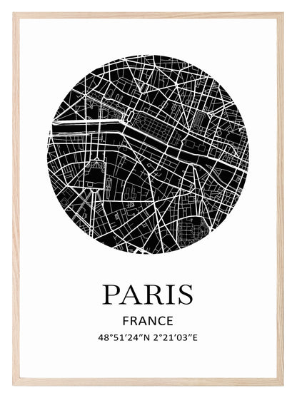 Map of Paris Print | French Travel Wall Art