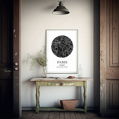 Map of Paris Print | French Travel Wall Art