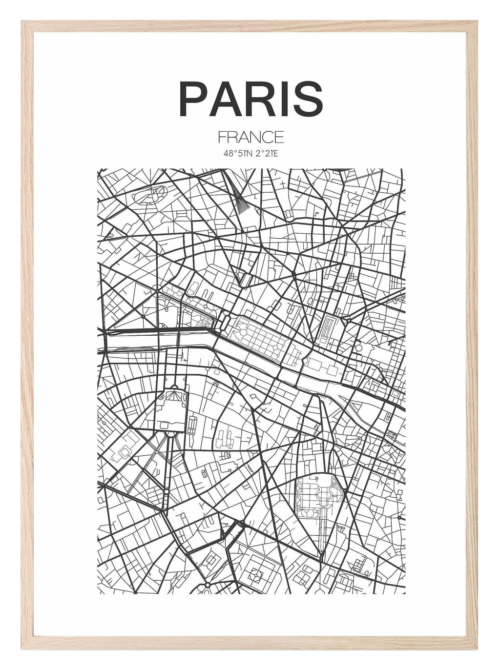 Map of Paris Print II | French Travel Wall Art - Larosier Prints