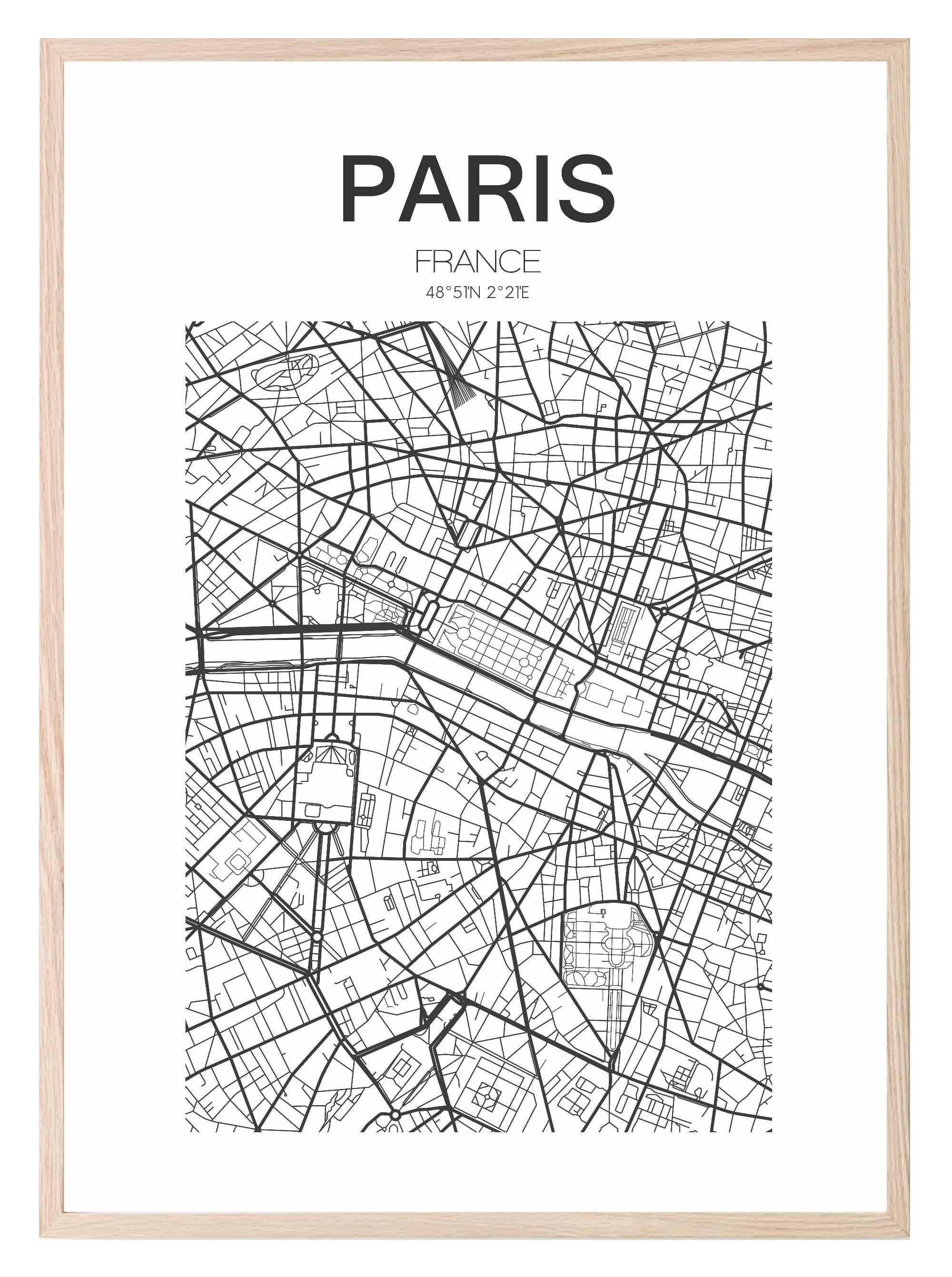 Map of Paris Print II | French Travel Wall Art - Larosier Prints