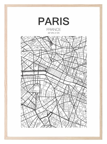 Map of Paris Print II | French Travel Wall Art