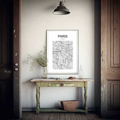 Map of Paris Print II | French Travel Wall Art