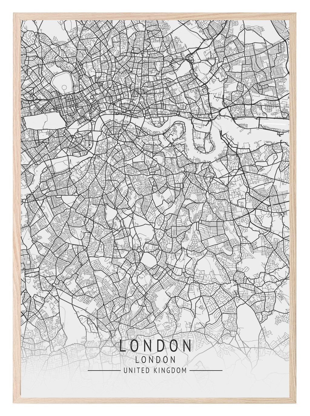 London Map Print | English Travel Wall Art - Larosier Prints