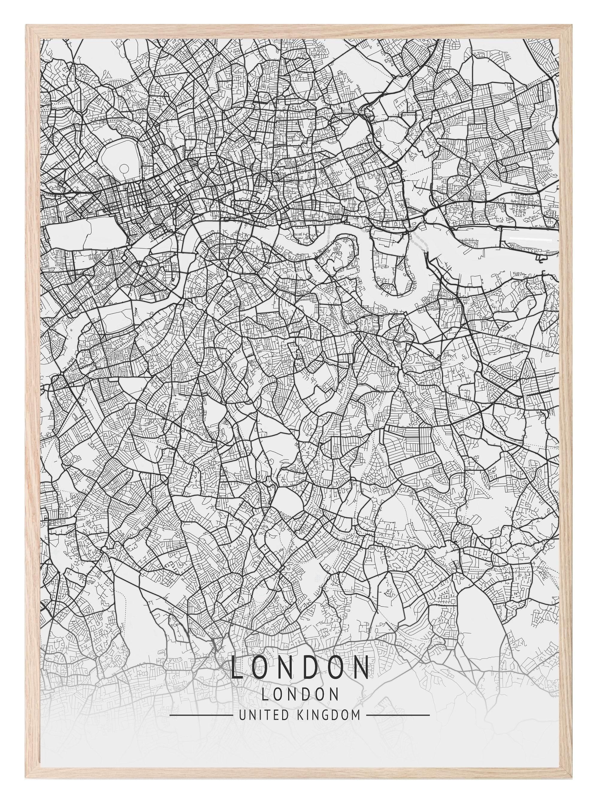 London Map Print | English Travel Wall Art - Larosier Prints